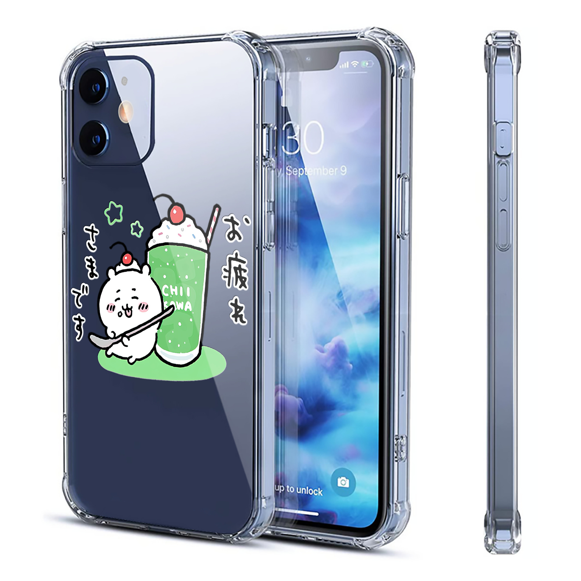 （画像用） ちいかわ ちいかわ Chii-kawa chiikawa 【iPhone 12シリーズ対応】透明スマホケース（クリアソフトケース）